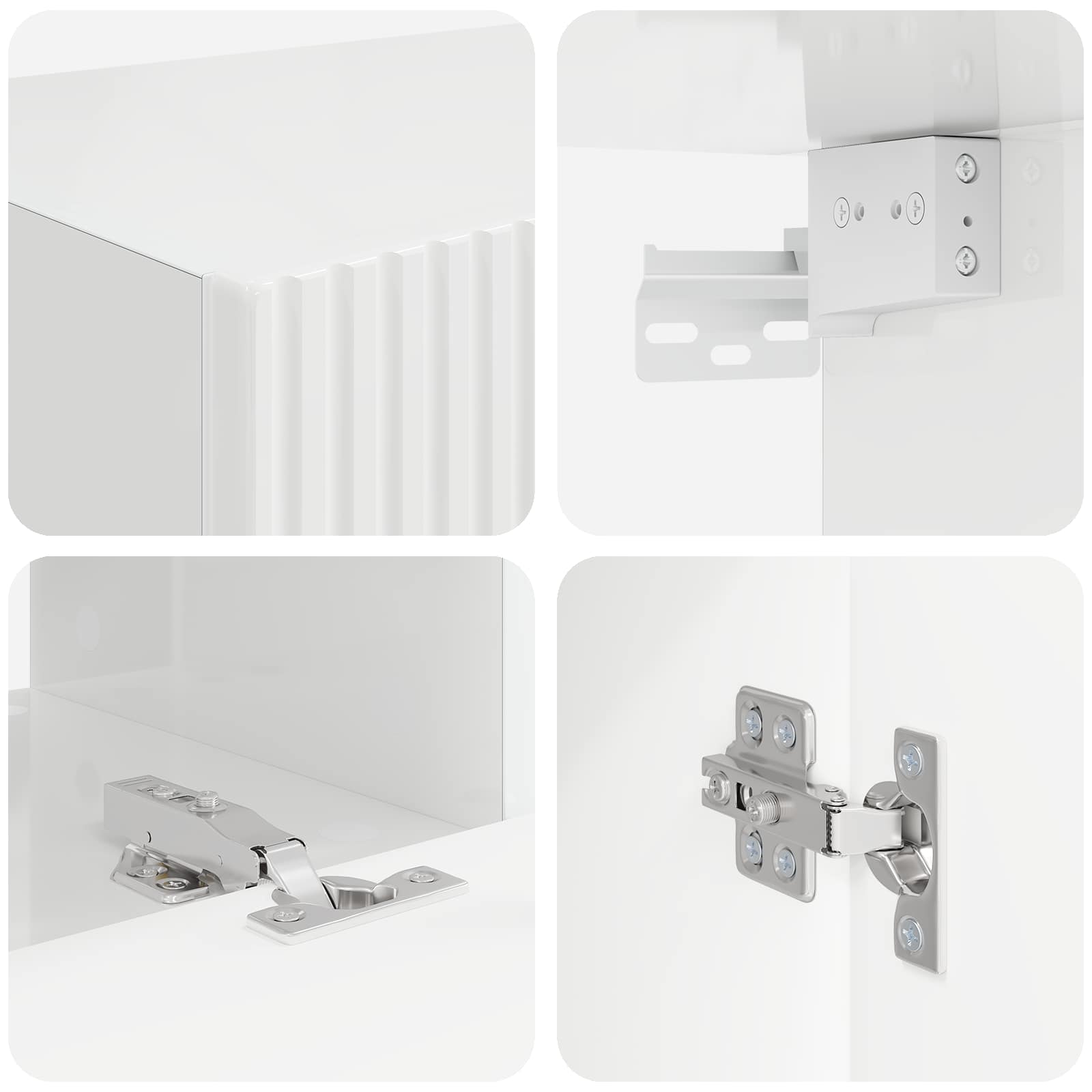Conjunto de mueble de TV 4 pcs brillante Madera de ingeniería