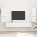Conjunto de mueble de TV 4 pcs brillante Madera de ingeniería