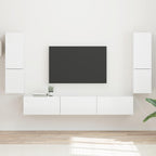 Conjunto de mueble de TV 4 pcs brillante Madera de ingeniería
