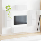 Conjunto de mueble de TV 4 pcs brillante Madera de ingeniería