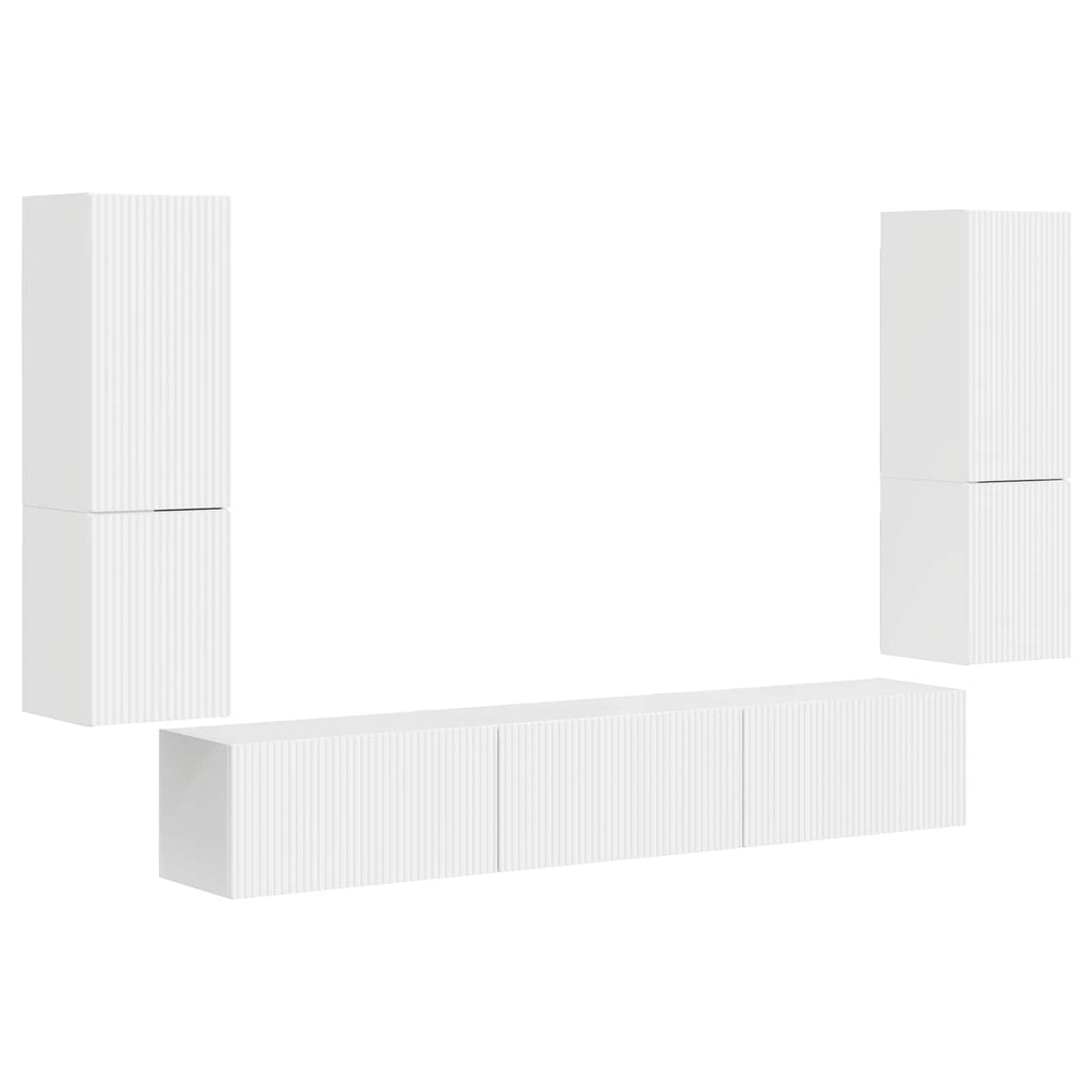 Conjunto de mueble de TV 4 pcs brillante Madera de ingeniería