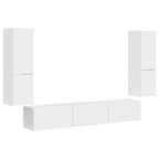 Conjunto de mueble de TV 4 pcs brillante Madera de ingeniería
