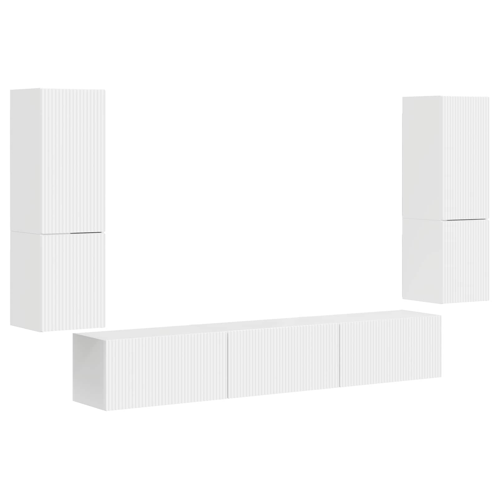 Conjunto de mueble de TV 4 pcs brillante Madera de ingeniería