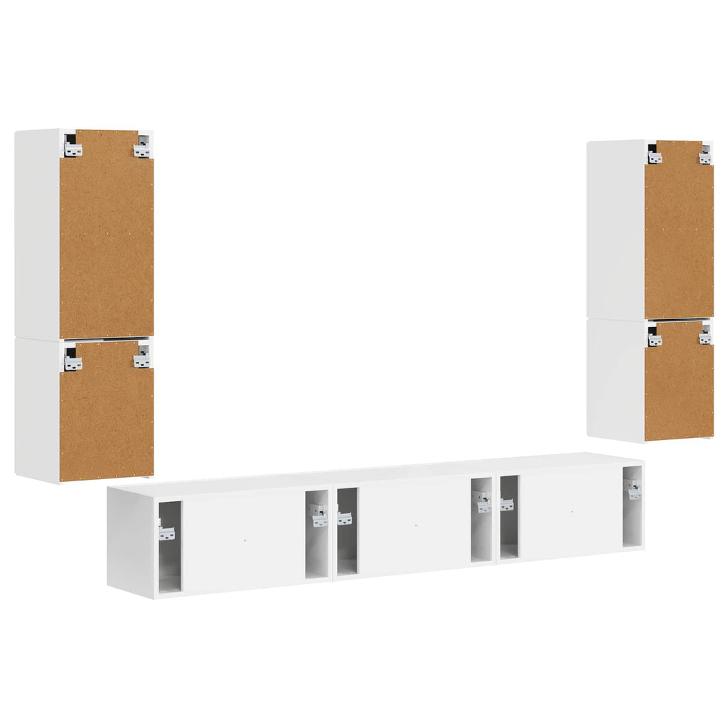 Conjunto de mueble de TV 4 pcs brillante Madera de ingeniería