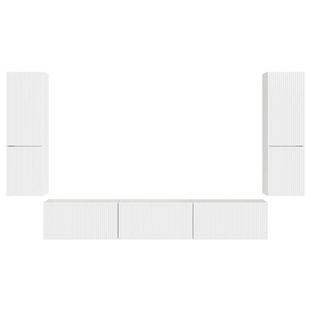 Conjunto de mueble de TV 4 pcs brillante Madera de ingeniería