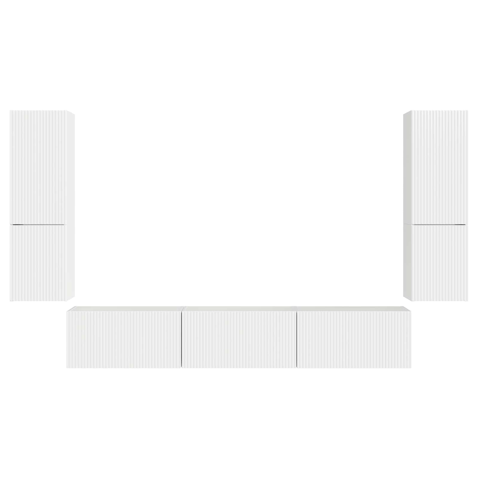 Conjunto de mueble de TV 4 pcs brillante Madera de ingeniería