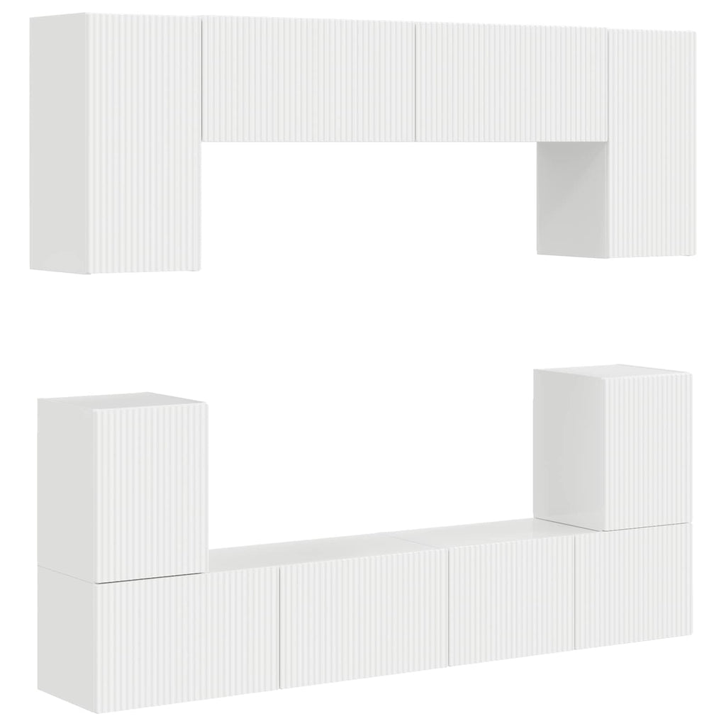 Conjunto de mueble de TV 5 pcs brillante Madera de ingeniería