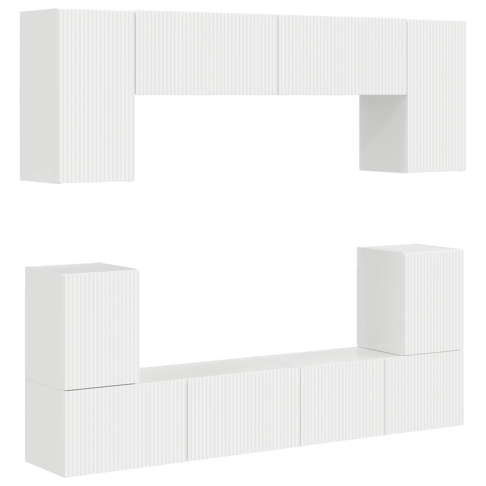 Conjunto de mueble de TV 5 pcs brillante Madera de ingeniería