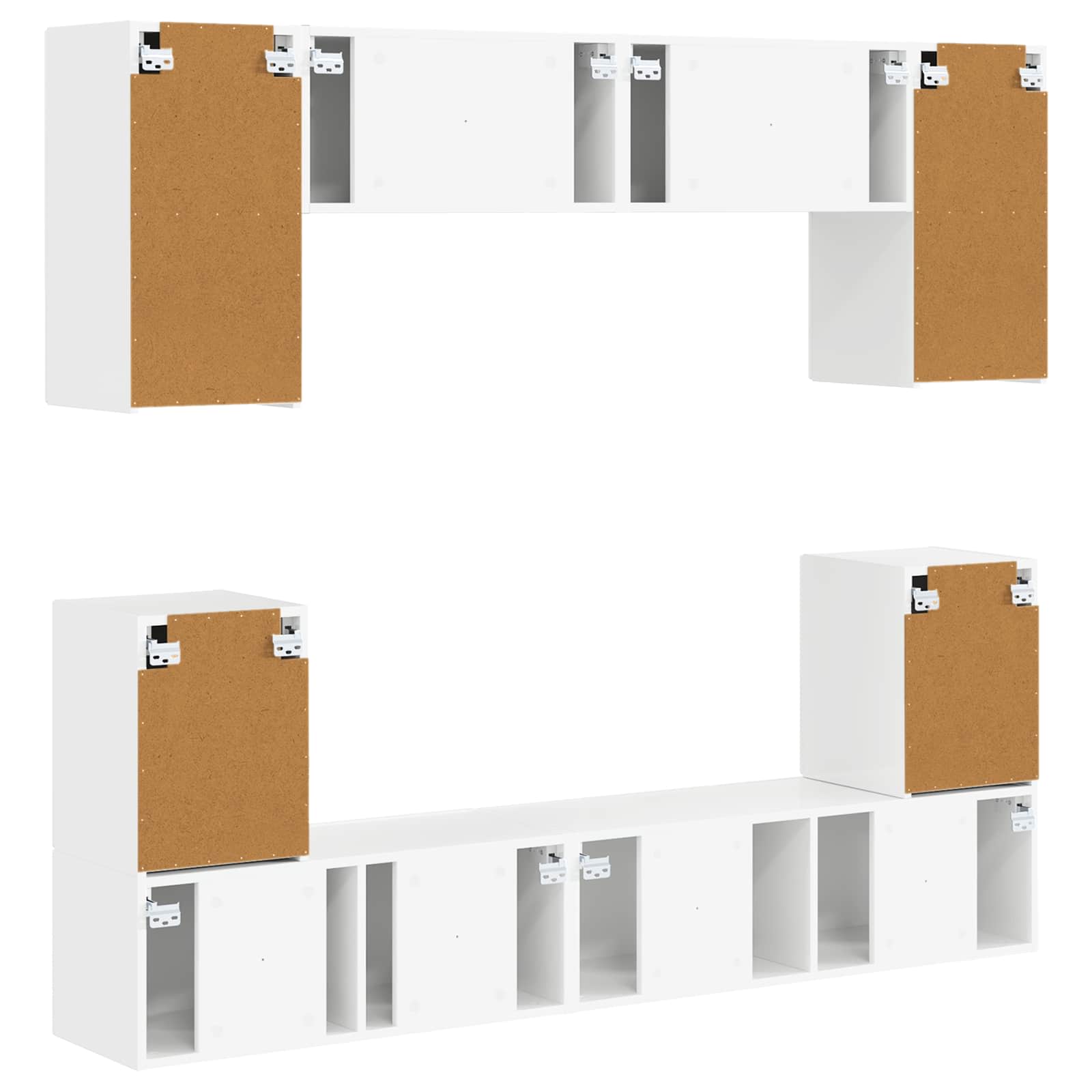 Conjunto de mueble de TV 5 pcs brillante Madera de ingeniería