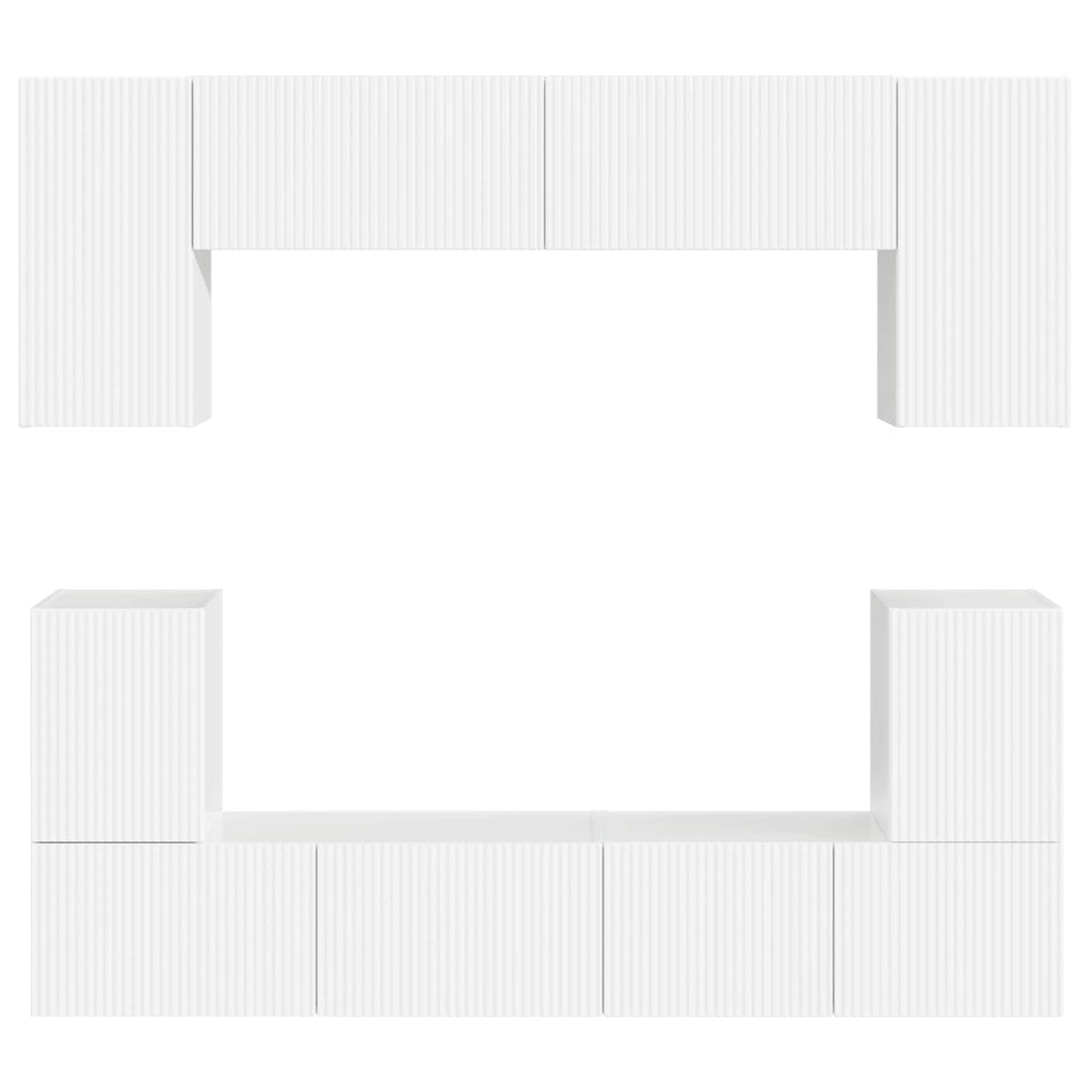 Conjunto de mueble de TV 5 pcs brillante Madera de ingeniería