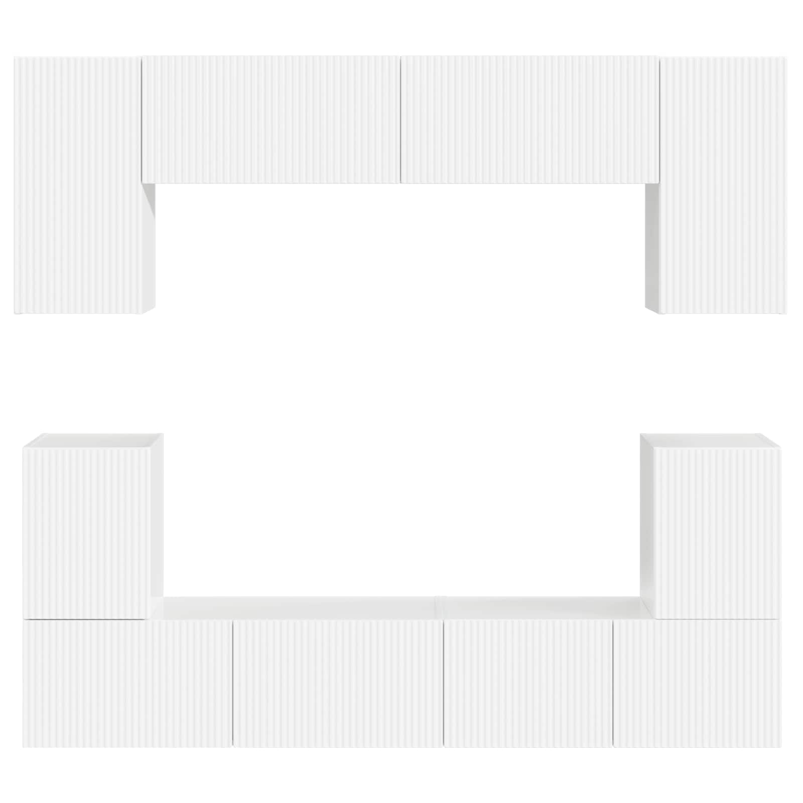 Conjunto de mueble de TV 5 pcs brillante Madera de ingeniería