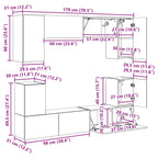 Conjunto de mueble de TV 5 pcs brillante Madera de ingeniería