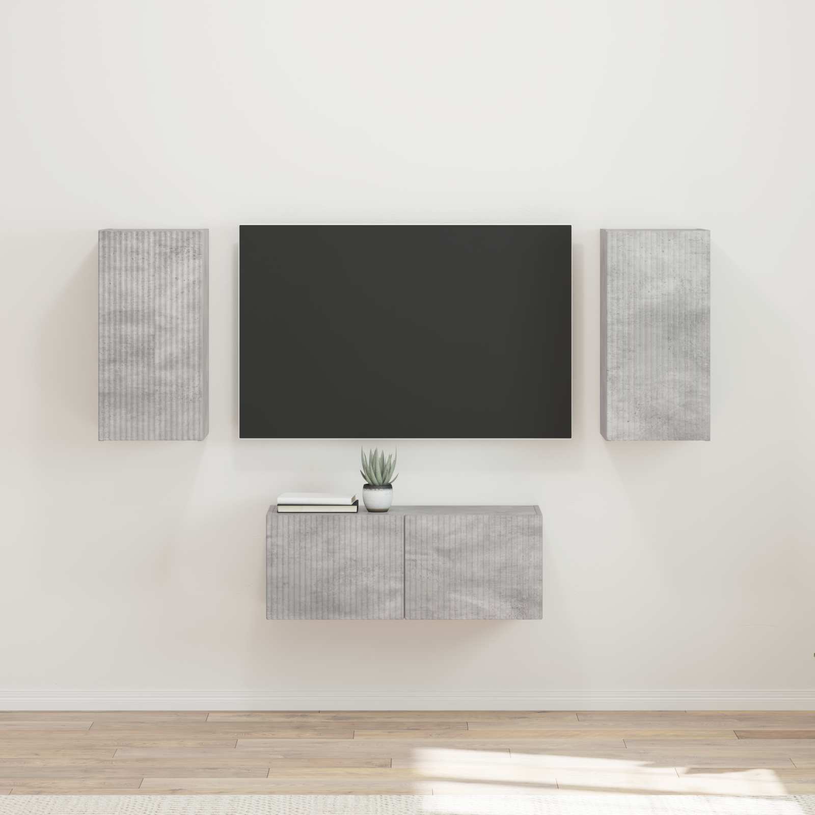 Conjunto de mueble de TV 6 pcs brillante Madera de ingeniería