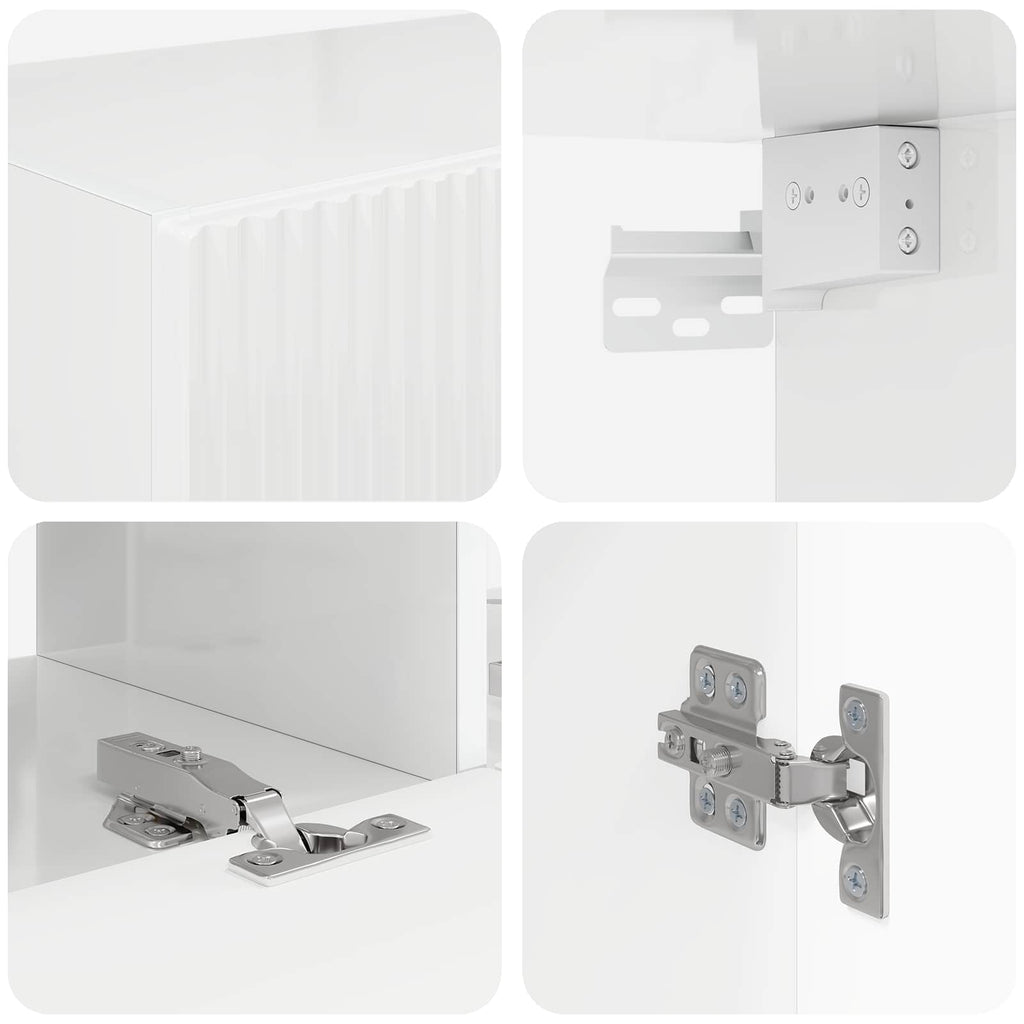 Conjunto de mueble de TV 6 pcs brillante Madera de ingeniería