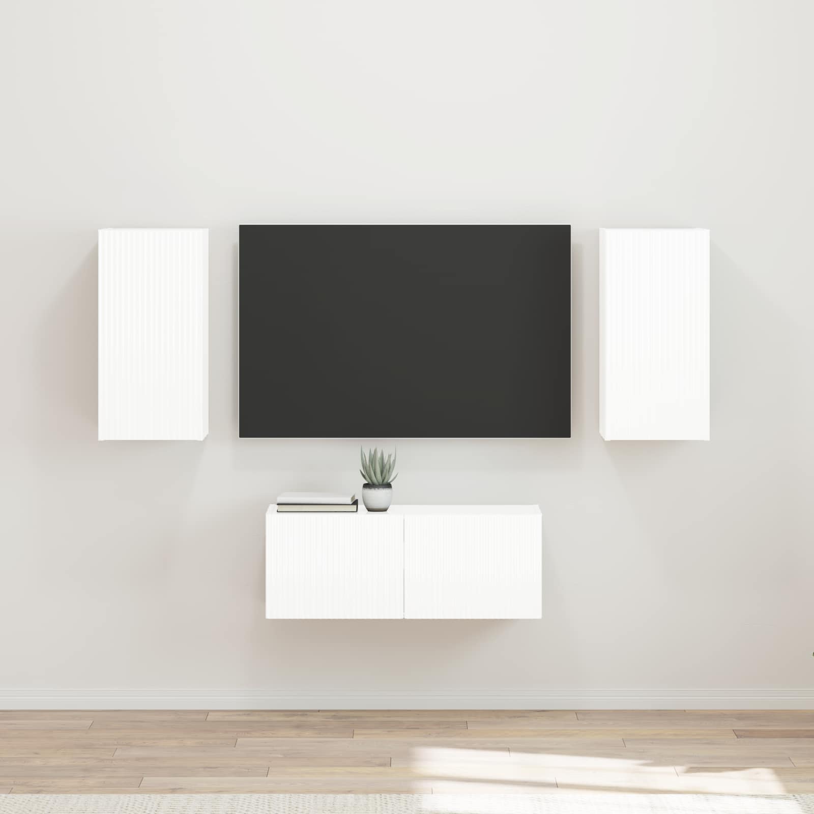 Conjunto de mueble de TV 6 pcs brillante Madera de ingeniería