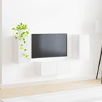 Conjunto de mueble de TV 6 pcs brillante Madera de ingeniería