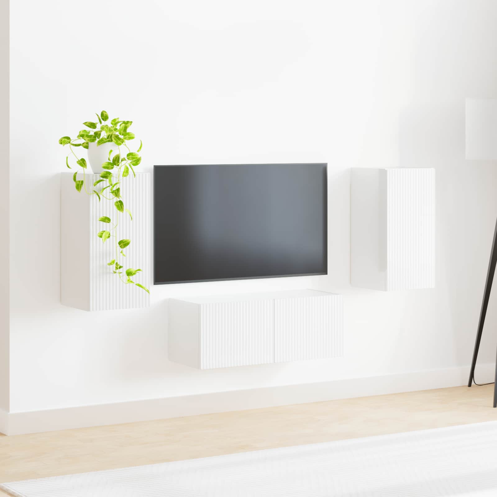 Conjunto de mueble de TV 6 pcs brillante Madera de ingeniería