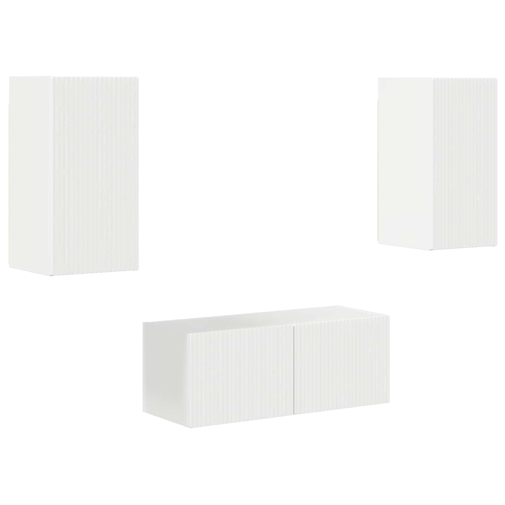 Conjunto de mueble de TV 6 pcs brillante Madera de ingeniería