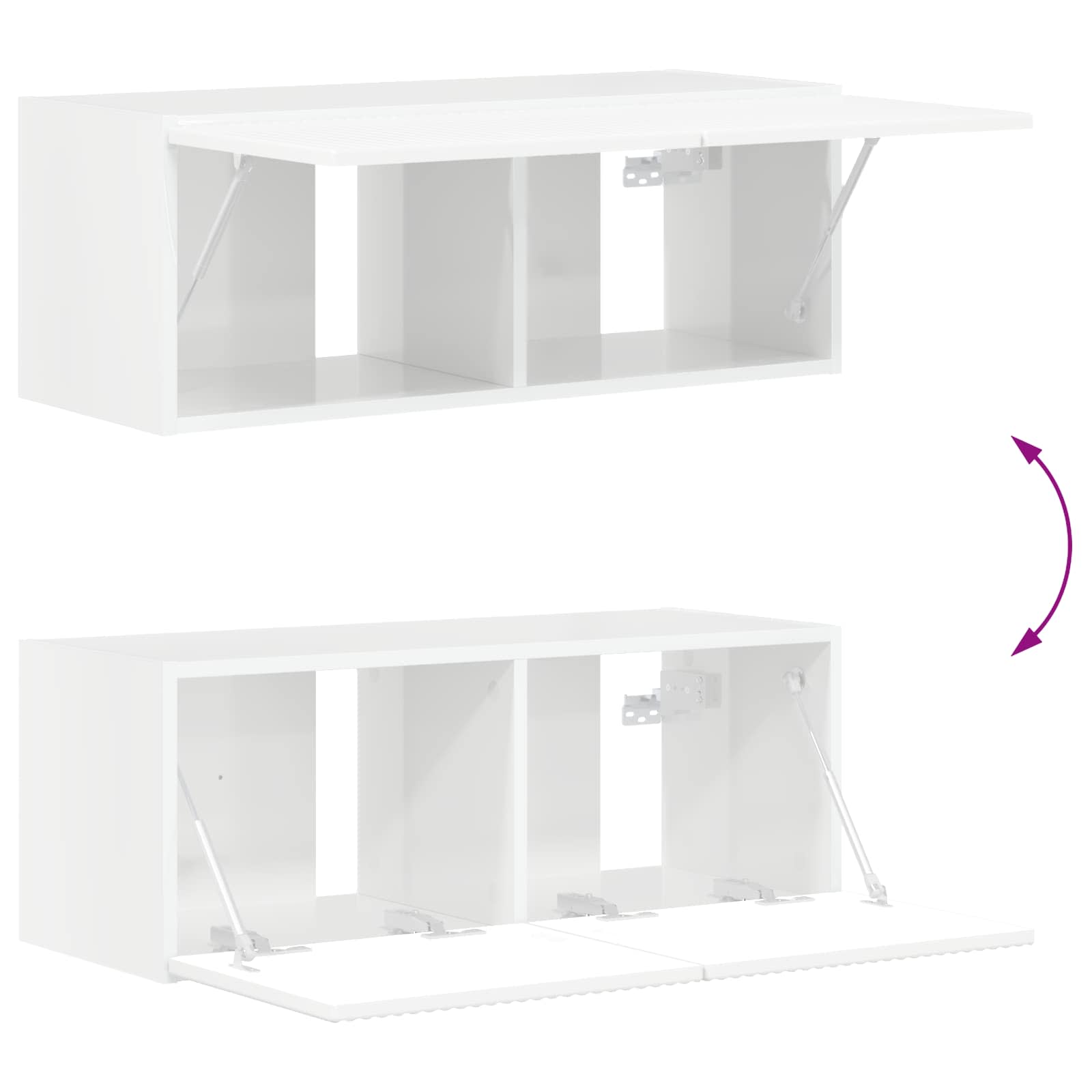 Conjunto de mueble de TV 6 pcs brillante Madera de ingeniería