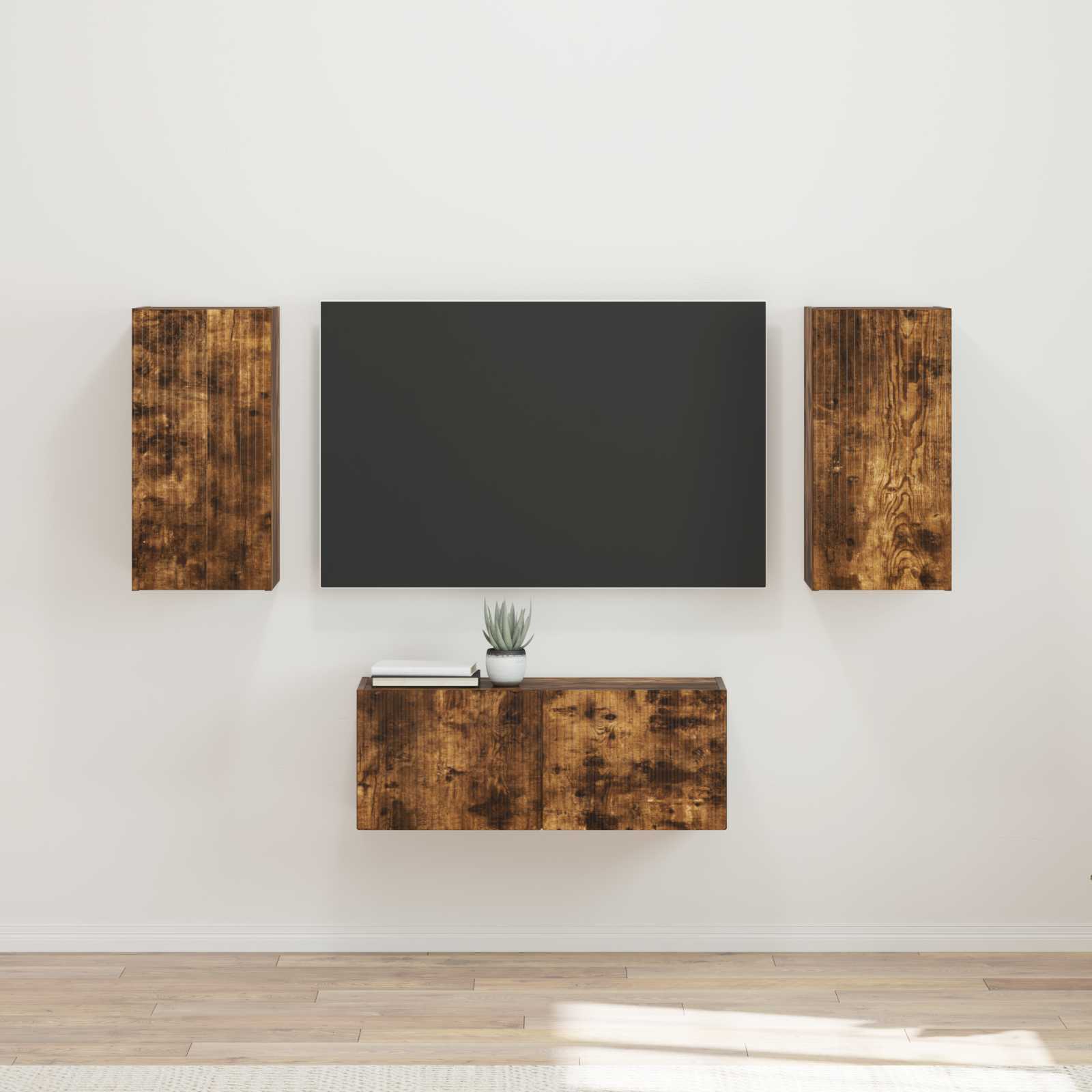 Conjunto de mueble de TV 6 pcs brillante Madera de ingeniería