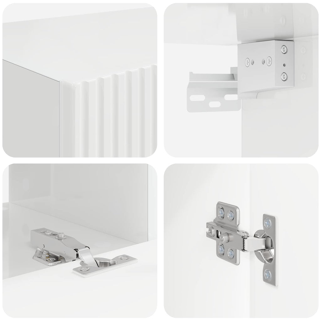 Conjunto de mueble de TV 5 pcs brillante Madera de ingeniería