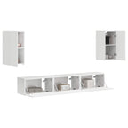 Conjunto de mueble de TV 5 pcs brillante Madera de ingeniería