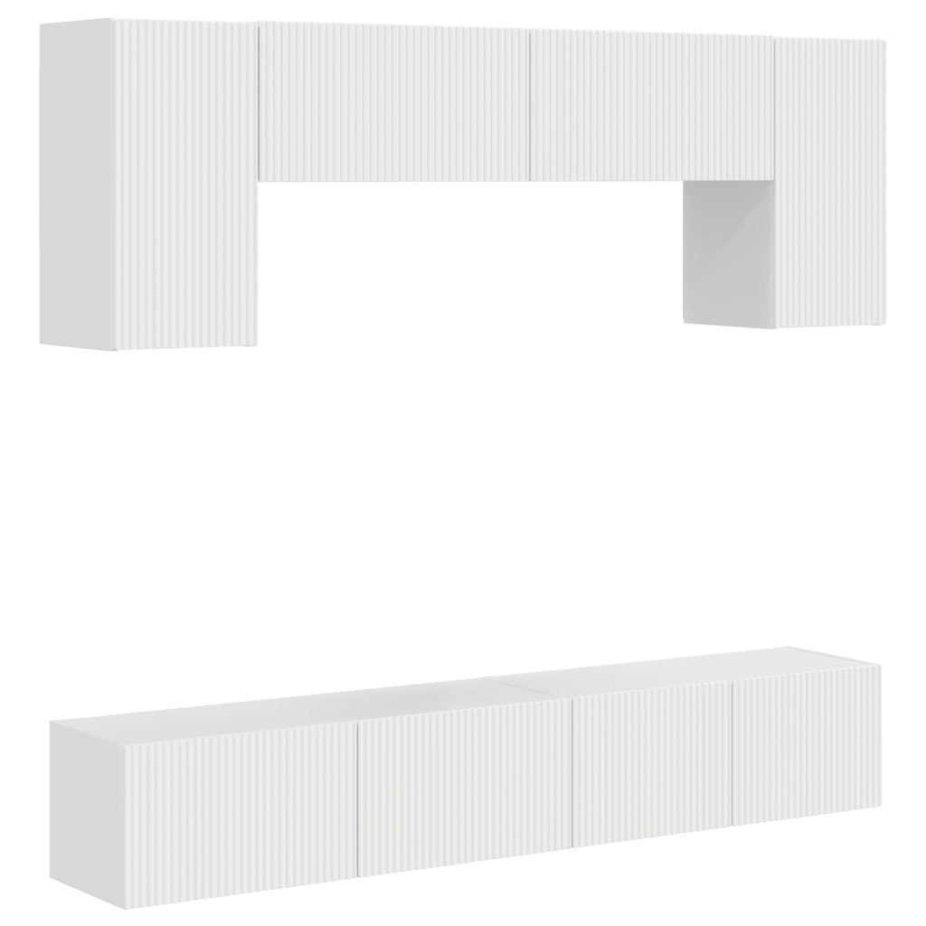Conjunto de mueble de TV 4 pcs brillante Madera de ingeniería