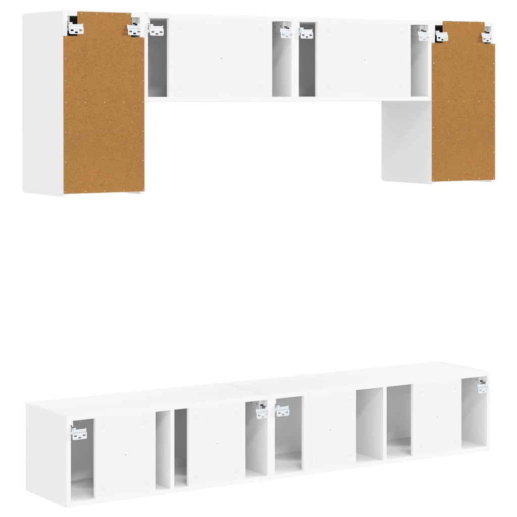 Conjunto de mueble de TV 4 pcs brillante Madera de ingeniería