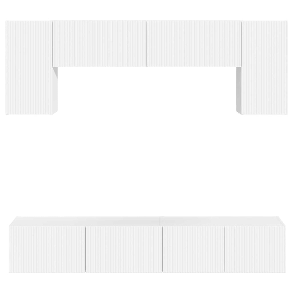 Conjunto de mueble de TV 4 pcs brillante Madera de ingeniería