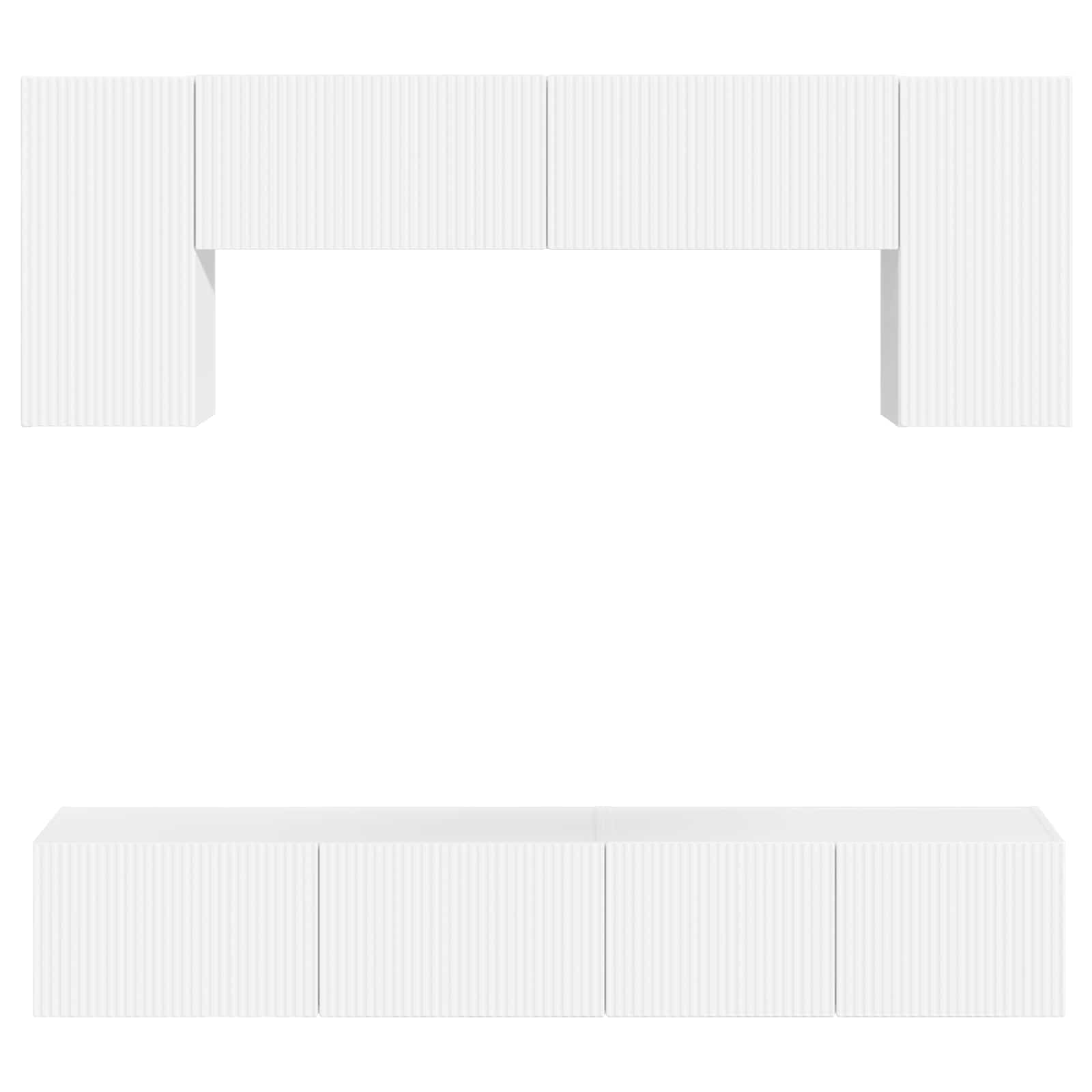 Conjunto de mueble de TV 4 pcs brillante Madera de ingeniería