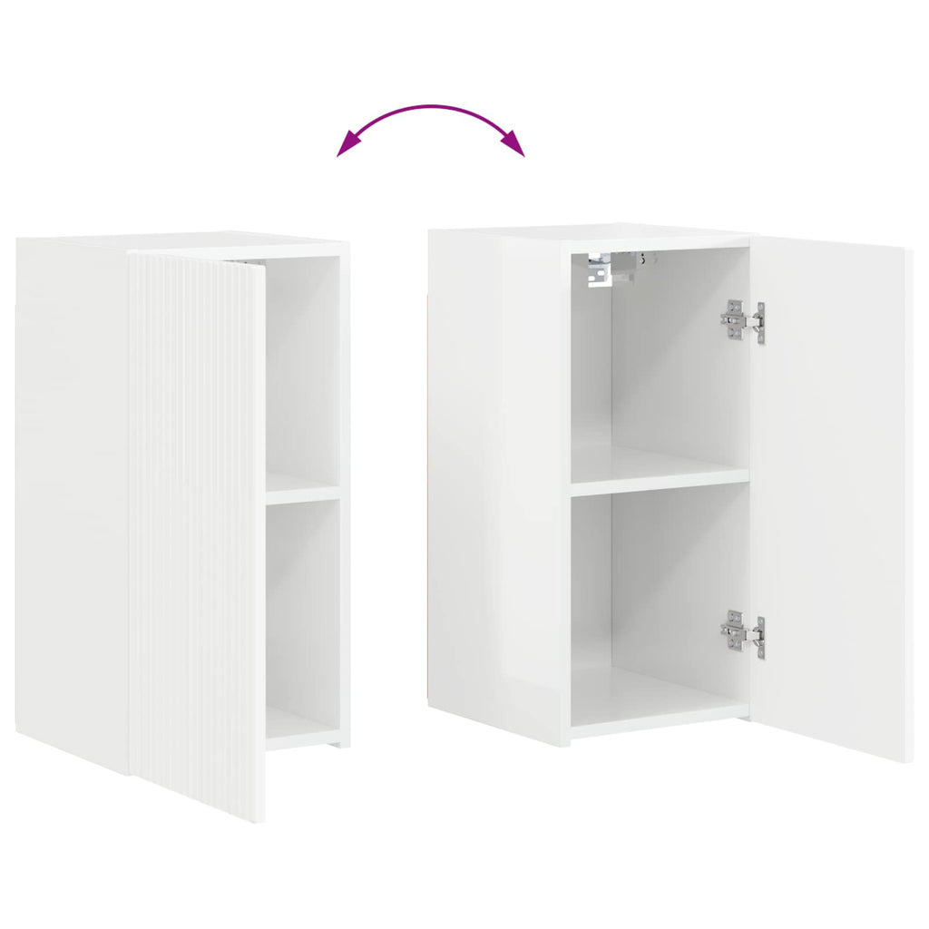 Conjunto de mueble de TV 4 pcs brillante Madera de ingeniería