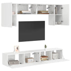Conjunto de mueble de TV 4 pcs brillante Madera de ingeniería