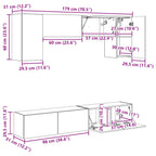 Conjunto de mueble de TV 4 pcs brillante Madera de ingeniería
