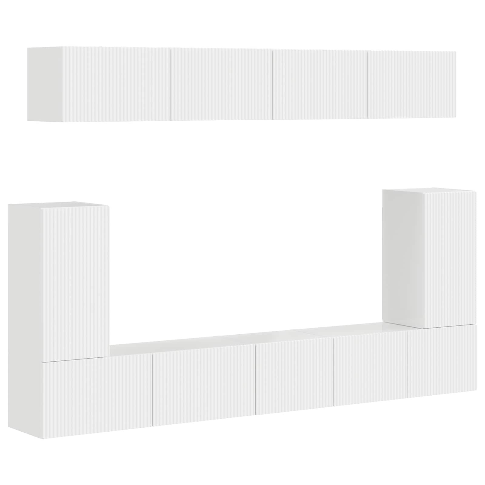 Conjunto de mueble de TV 5 pcs brillante Madera de ingeniería