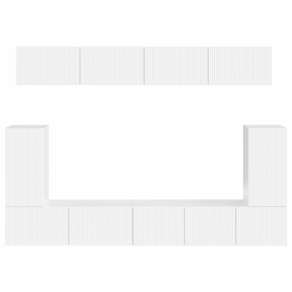 Conjunto de mueble de TV 5 pcs brillante Madera de ingeniería
