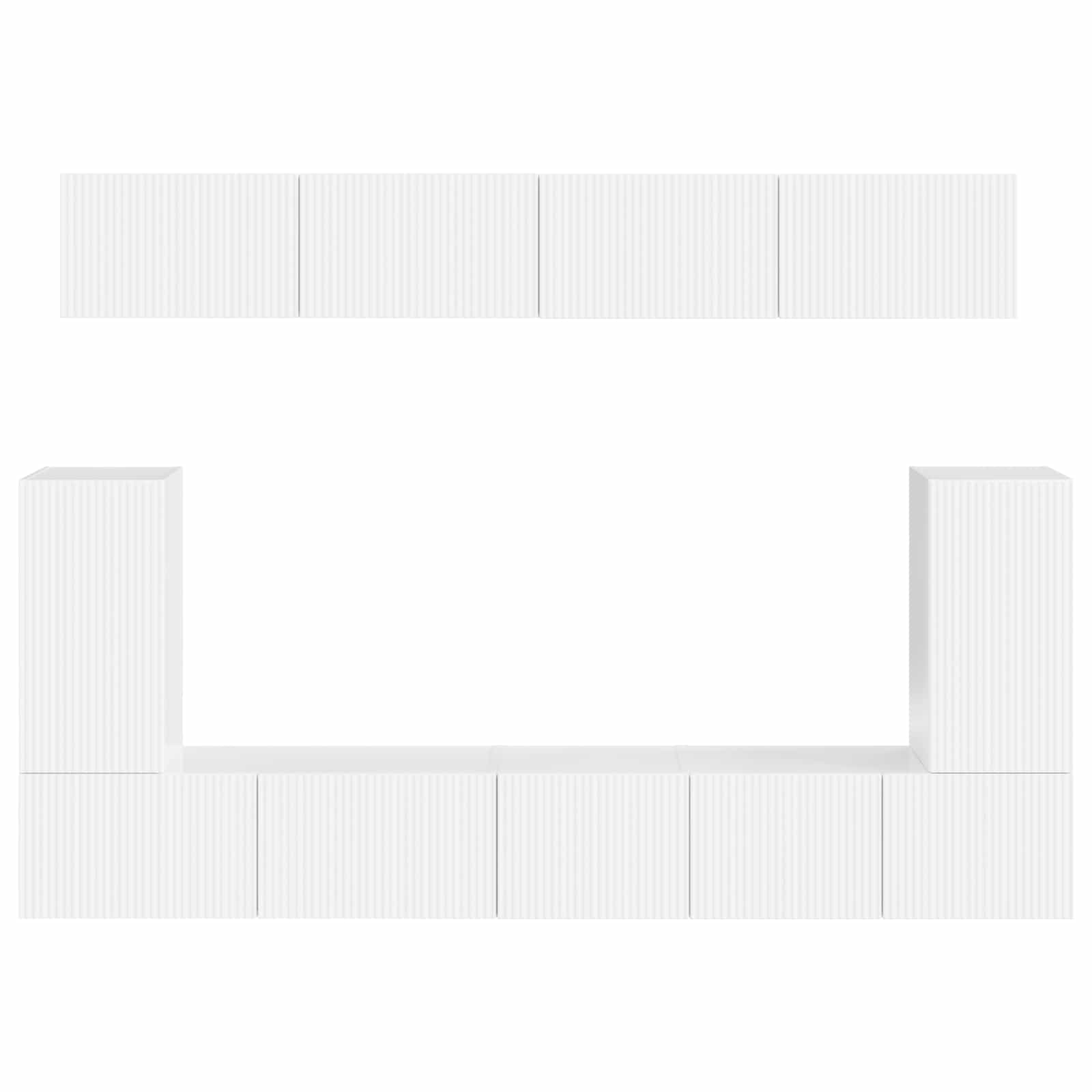 Conjunto de mueble de TV 5 pcs brillante Madera de ingeniería
