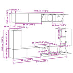 Conjunto de mueble de TV 5 pcs brillante Madera de ingeniería