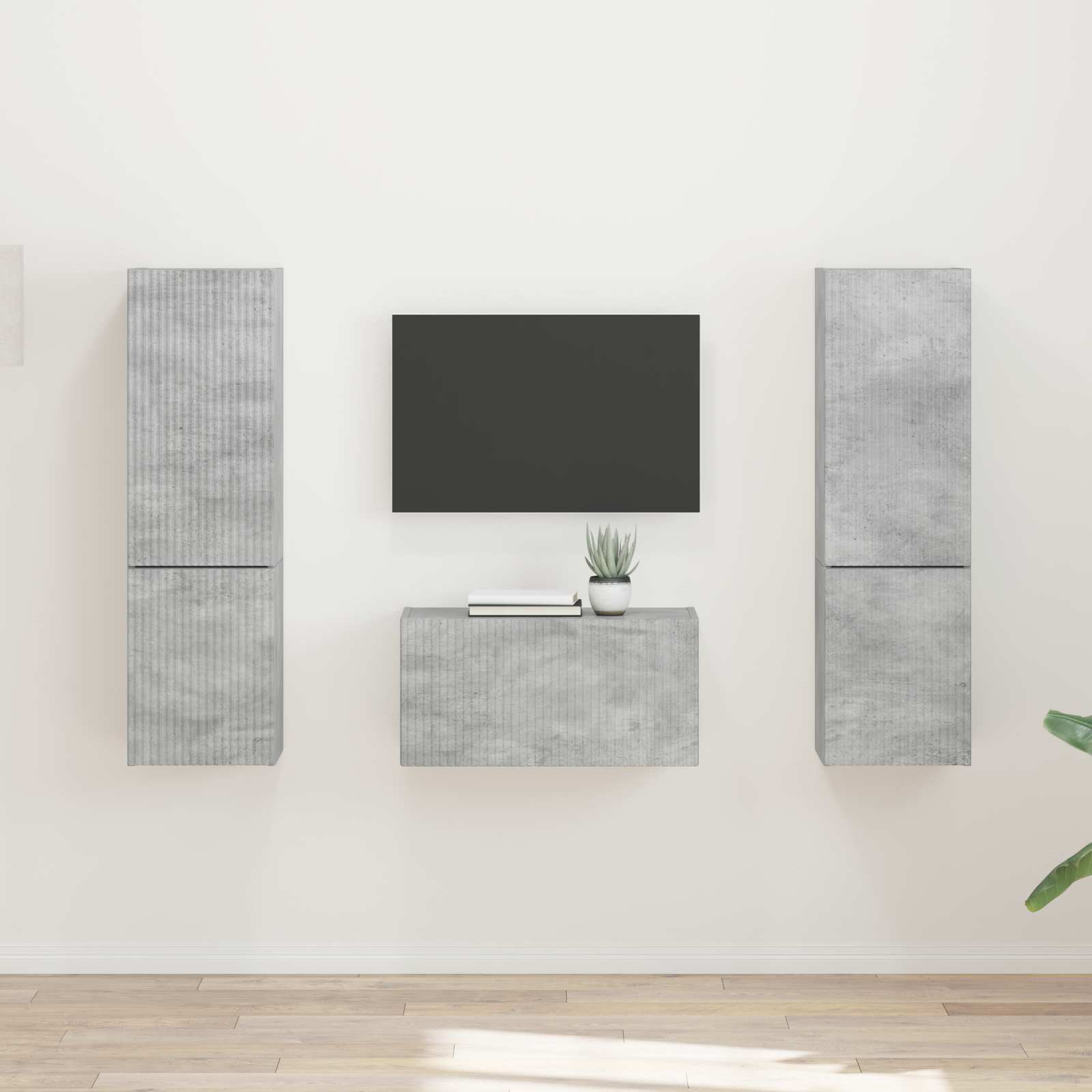 Conjunto de mueble de TV 5 pcs brillante Madera de ingeniería