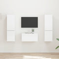 Conjunto de mueble de TV 5 pcs brillante Madera de ingeniería