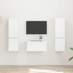 Conjunto de mueble de TV 5 pcs brillante Madera de ingeniería