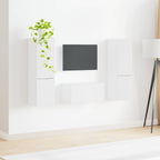 Conjunto de mueble de TV 5 pcs brillante Madera de ingeniería