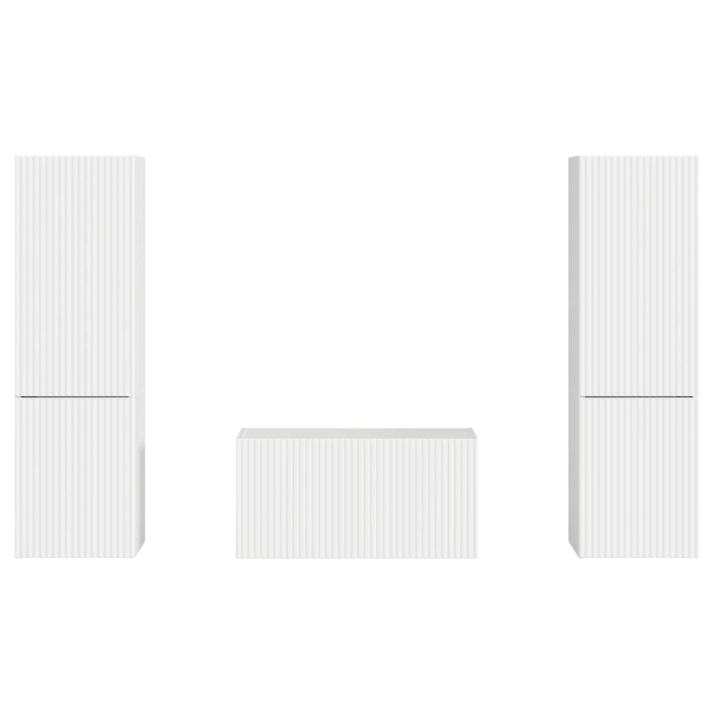 Conjunto de mueble de TV 5 pcs brillante Madera de ingeniería