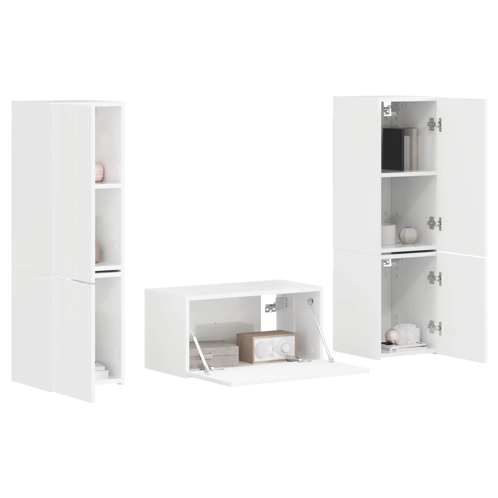 Conjunto de mueble de TV 5 pcs brillante Madera de ingeniería
