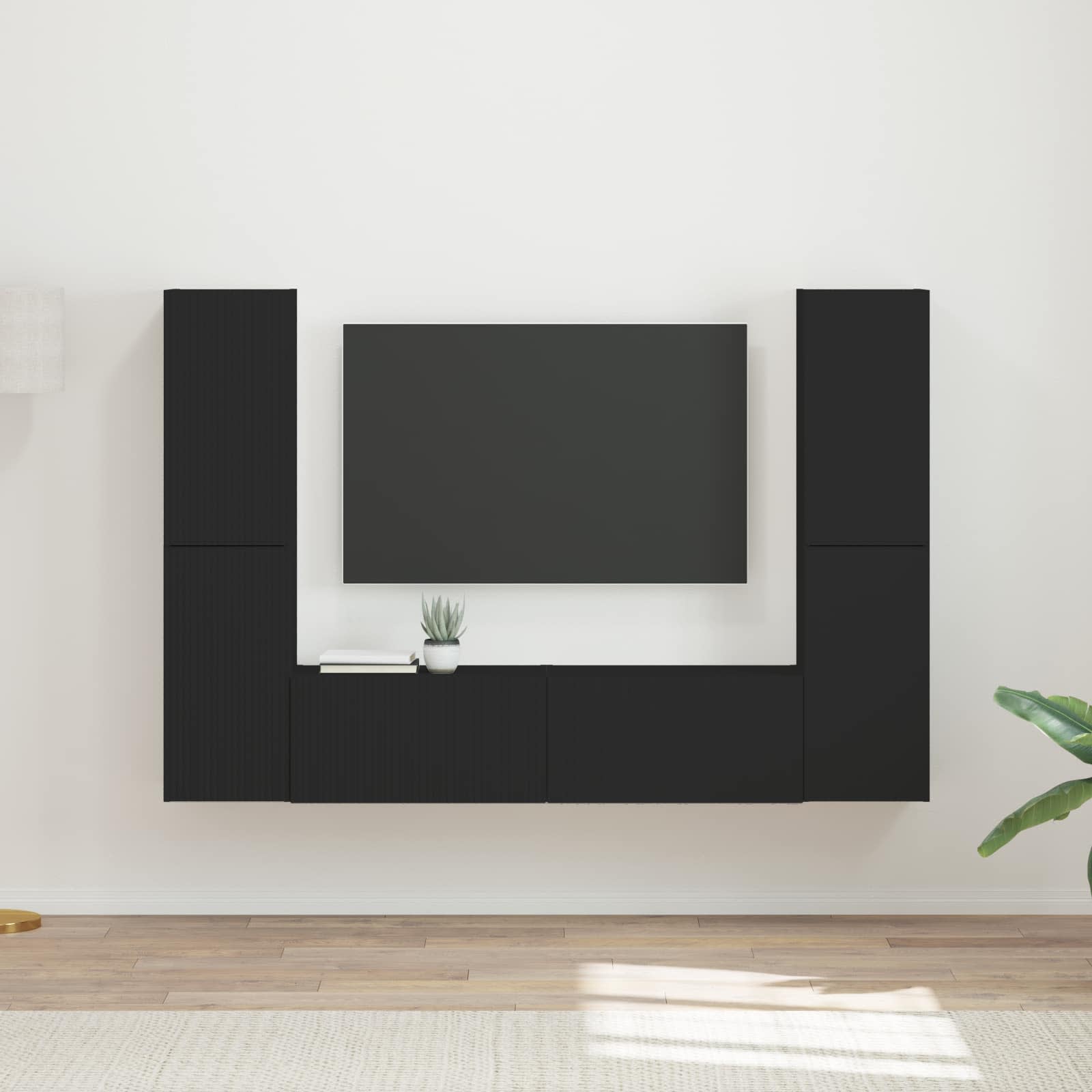 6-Piece TV Cabinet Set High Gloss Engineered Wood