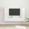 Conjunto de mueble de TV 6 pcs brillante Madera de ingeniería