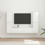 Conjunto de mueble de TV 6 pcs brillante Madera de ingeniería