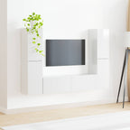 Conjunto de mueble de TV 6 pcs brillante Madera de ingeniería