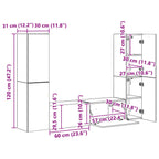 Conjunto de mueble de TV 6 pcs brillante Madera de ingeniería
