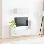 Conjunto de mueble de TV 4 pcs brillante Madera de ingeniería