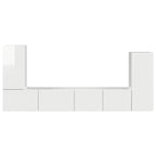 Conjunto de mueble de TV 4 pcs brillante Madera de ingeniería